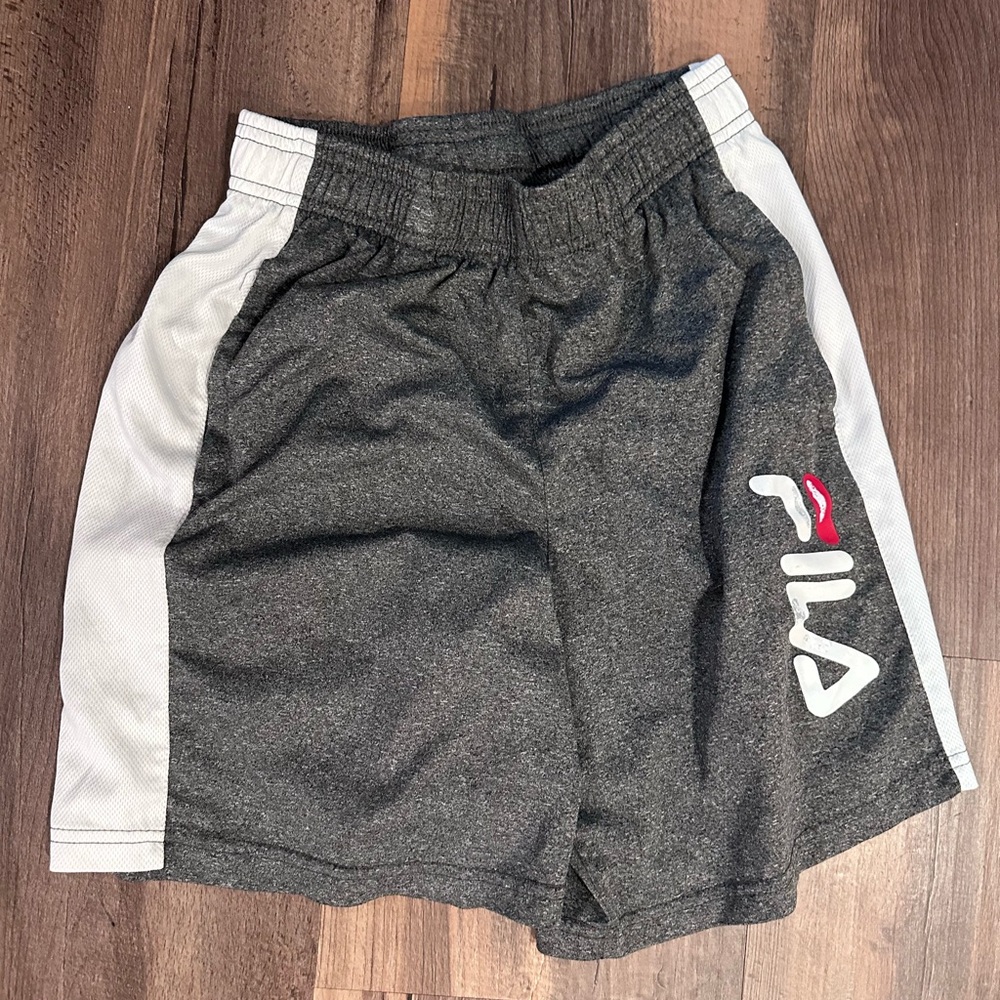FILA Athletic Shorts – Gray/White – Boys M (10/12), Good